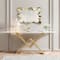 Glitzhome® 34.25" Modern Gold Foil Metal Frame Wavy Wall Mirror